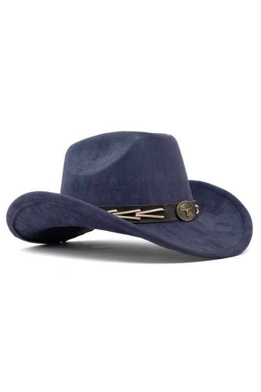 Cowboyhoed Donkerblauw Gevlochten Band Cowboy Western Hoed Touw