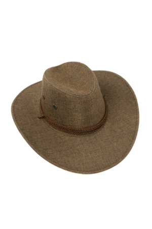 Cowboyhoed Donkerbruin Flax Cowboy Western Hoed Linnen Vlasvezel 3