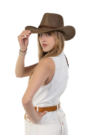 Cowboyhoed Donkerbruin Flax Cowboy Western Hoed Linnen Vlasvezel 5
