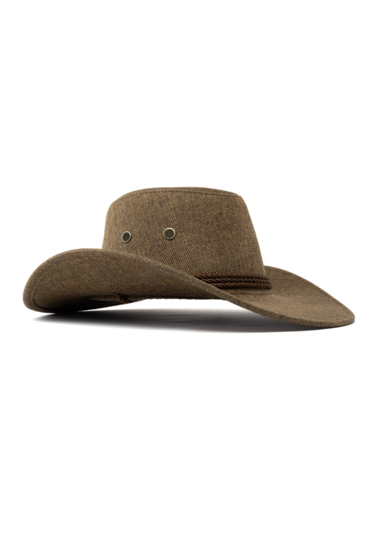Cowboyhoed Donkerbruin Flax Cowboy Western Hoed Linnen Vlasvezel