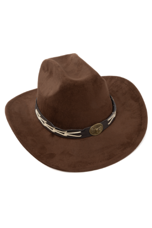 Cowboyhoed Donkerbruin Gevlochten Band Cowboy Western Hoed Touw 3