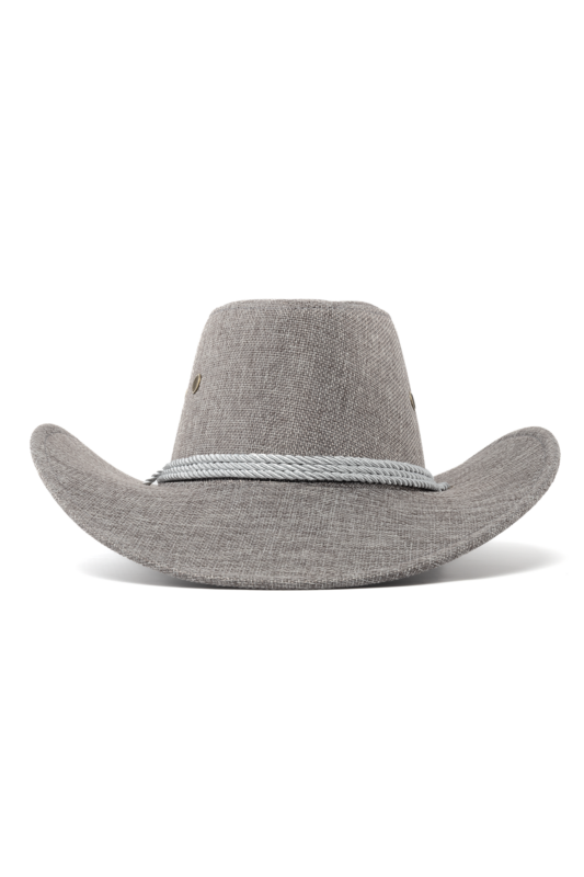 Cowboyhoed Donkergrijs Flax Cowboy Western Hoed Linnen Vlasvezel 1