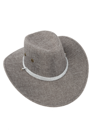 Cowboyhoed Donkergrijs Flax Cowboy Western Hoed Linnen Vlasvezel 3