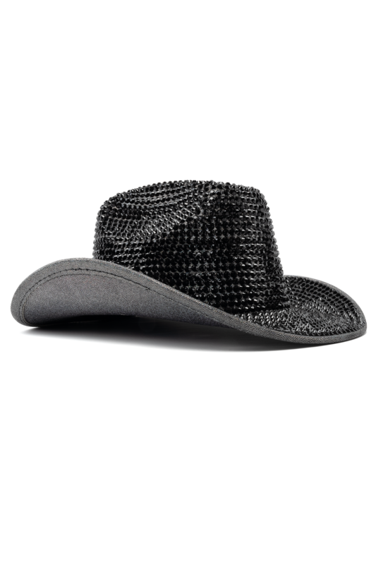 Cowboyhoed Donkergrijs Strass Steentjes Cowboy Festival Hoed