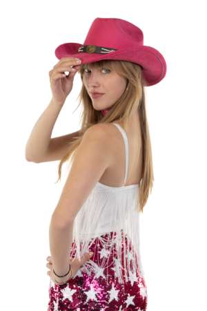Cowboyhoed Donkerroze Gevlochten Band Cowboy Western Hoed Touw 5