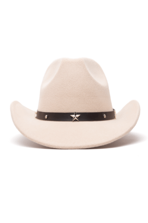 Cowboyhoed Ecru Beige Wolvilt Ster Cowboy Western Hoed Volwassenen Festival 1