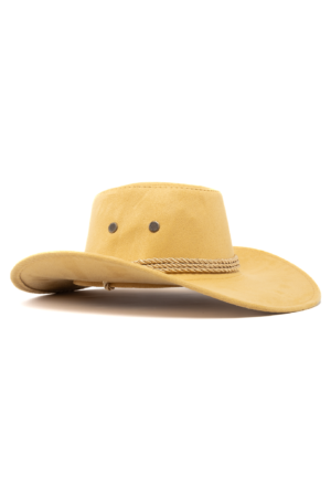 Cowboyhoed Geel Suede Cowboy Western Hoed Beige Band