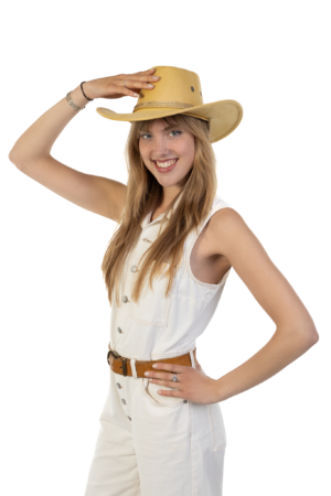 Cowboyhoed Geel Suede Cowboy Western Hoed Beige Band 7