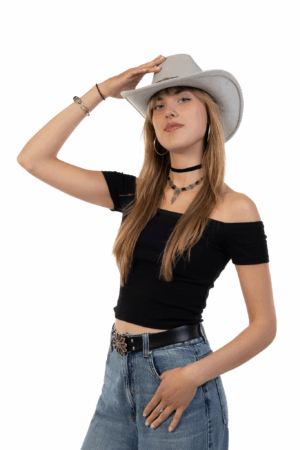 Cowboyhoed Grijs Gevlochten Band Cowboy Western Hoed Touw 4