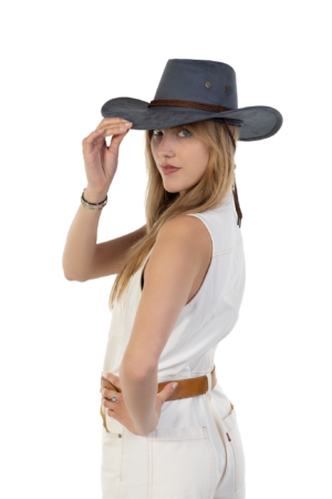 Cowboyhoed Grijs Suede Cowboy Western Hoed Bruine Band 5