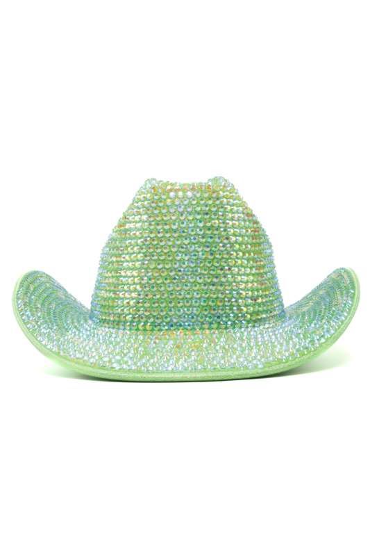Cowboyhoed Groen Strass Steentjes Cowboy Festival Hoed 1