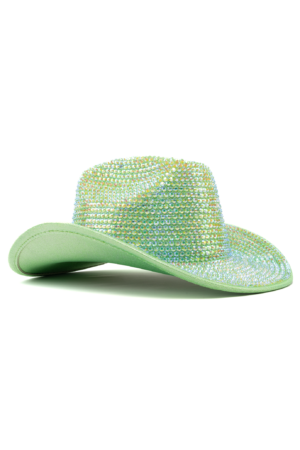 Cowboyhoed Groen Strass Steentjes Cowboy Festival Hoed