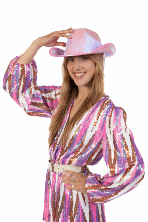 Cowboyhoed Iridescent Roze Cowboy Western Hoed Regenboog 7