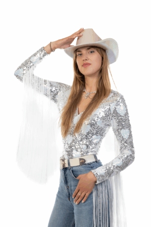 Cowboyhoed Iridescent Wit Cowboy Western Hoed Regenboog 4