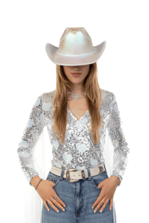 Cowboyhoed Iridescent Wit Cowboy Western Hoed Regenboog 6