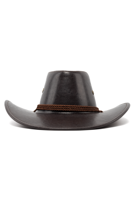 Cowboyhoed Leer Lak Donkerbruin Cowboy Western Leren Hoed 1