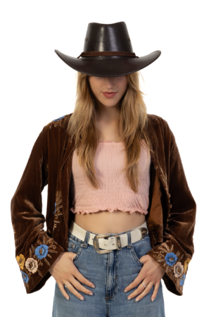 Cowboyhoed Leer Lak Donkerbruin Cowboy Western Leren Hoed 6