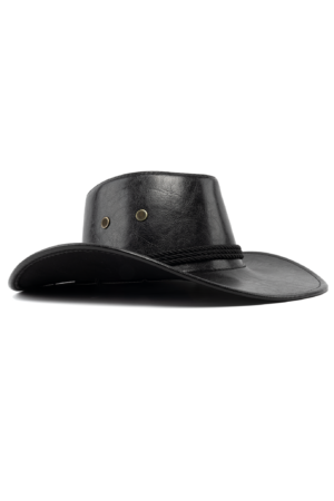 Cowboyhoed Leer Lak Zwart Cowboy Western Leren Hoed
