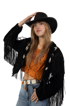 Cowboyhoed Leer Lak Zwart Cowboy Western Leren Hoed 4