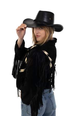 Cowboyhoed Leer Lak Zwart Cowboy Western Leren Hoed 5