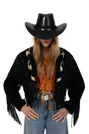 Cowboyhoed Leer Lak Zwart Cowboy Western Leren Hoed 6