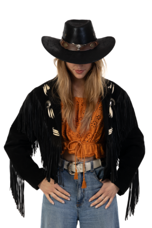 Cowboyhoed Leer Stier Zwart Cowboy Western Leren Hoed 6