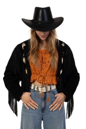 Cowboyhoed Leer Zwart Cowboy Western Leren Hoed 6