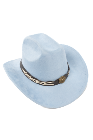 Cowboyhoed Lichtblauw Gevlochten Band Cowboy Western Hoed Touw 3