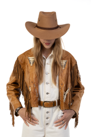 Cowboyhoed Lichtbruin Suede Cowboy Western Hoed Bruine Band 6