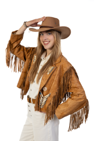 Cowboyhoed Lichtbruin Suede Cowboy Western Hoed Bruine Band 7