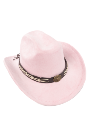 Cowboyhoed Lichtroze Gevlochten Band Cowboy Western Hoed Touw 3