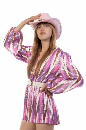 Cowboyhoed Lichtroze Gevlochten Band Cowboy Western Hoed Touw 4