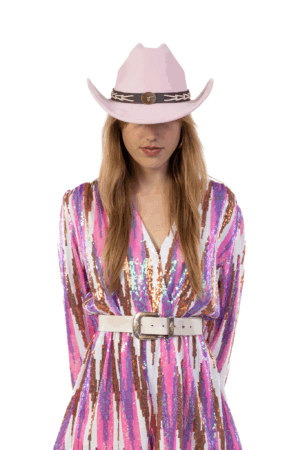 Cowboyhoed Lichtroze Gevlochten Band Cowboy Western Hoed Touw 6