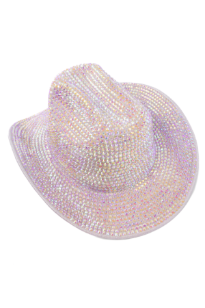 Cowboyhoed Lila Paars Strass Steentjes Cowboy Festival Hoed 3