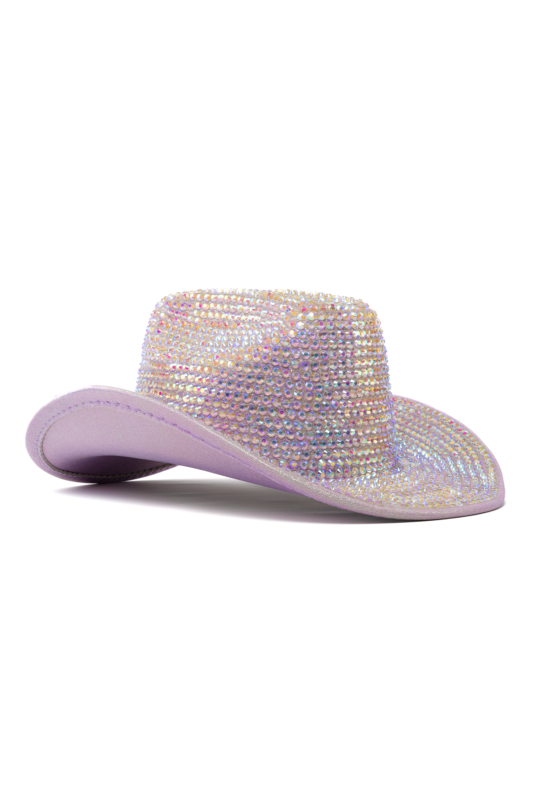 Cowboyhoed Lila Paars Strass Steentjes Cowboy Festival Hoed