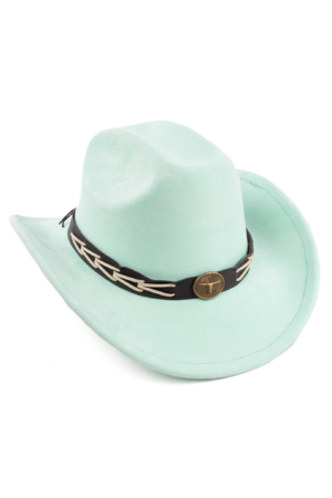 Cowboyhoed Mintgroen Gevlochten Band Cowboy Western Hoed Touw 3