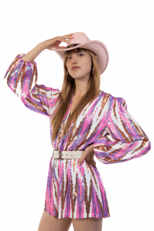 Cowboyhoed Pastelroze Gevlochten Band Cowboy Western Hoed Touw 4