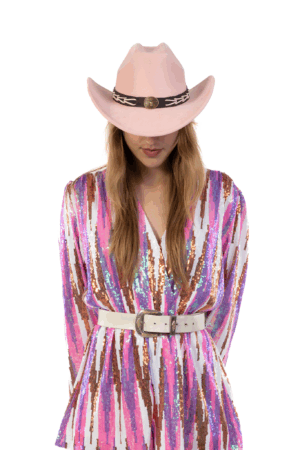 Cowboyhoed Pastelroze Gevlochten Band Cowboy Western Hoed Touw 6