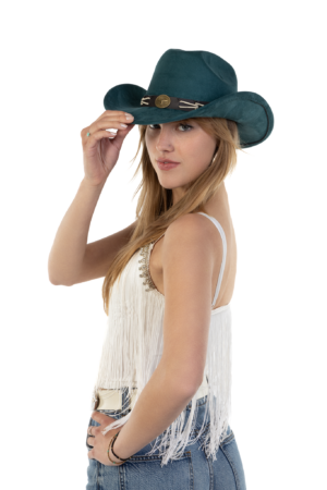 Cowboyhoed Petrol Gevlochten Band Cowboy Western Hoed Touw 5
