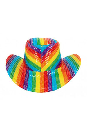 Cowboyhoed Regenboog Pailletten Cowboy Pride