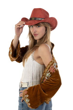 Cowboyhoed Rood Gevlochten Band Cowboy Western Hoed Touw 5