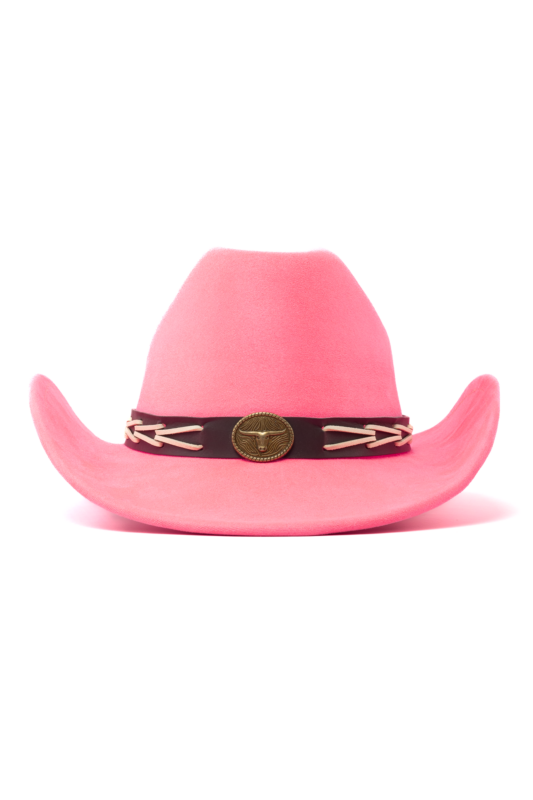 Cowboyhoed Roze Gevlochten Band Cowboy Western Hoed Touw 1