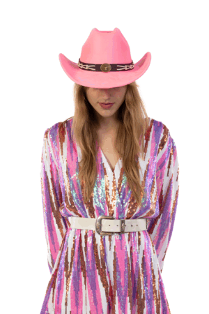 Cowboyhoed Roze Gevlochten Band Cowboy Western Hoed Touw 6