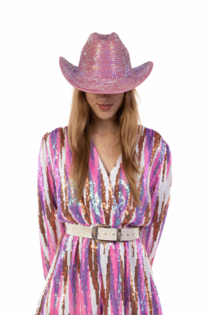 Cowboyhoed Roze Strass Steentjes Cowboy Festival Hoed Vrijgezellenfeest 6