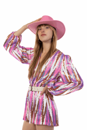 Cowboyhoed Roze Suede Cowboy Western Hoed Band 4