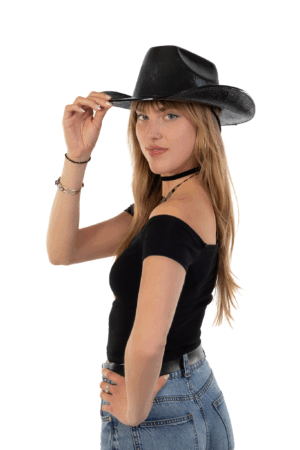 Cowboyhoed Strepen Zwart Cowboy Western Hoed 5