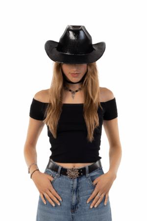 Cowboyhoed Strepen Zwart Cowboy Western Hoed 6