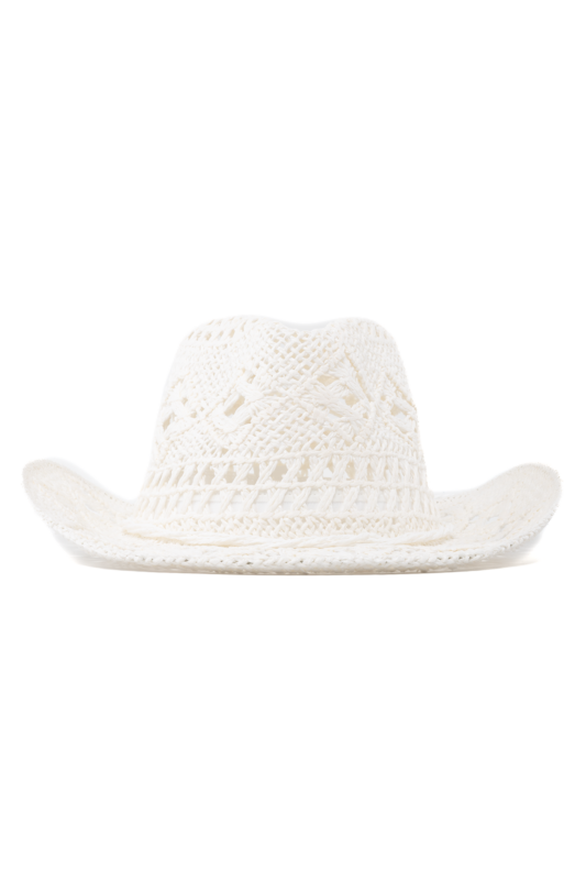 Cowboyhoed Stro Wit Cowboy Western Hoed Riet 1