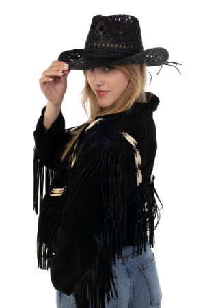 Cowboyhoed Stro Zwart Cowboy Western Hoed Riet 5