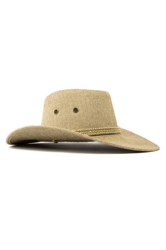 Cowboyhoed Taupe Flax Cowboy Western Hoed Linnen Vlasvezel